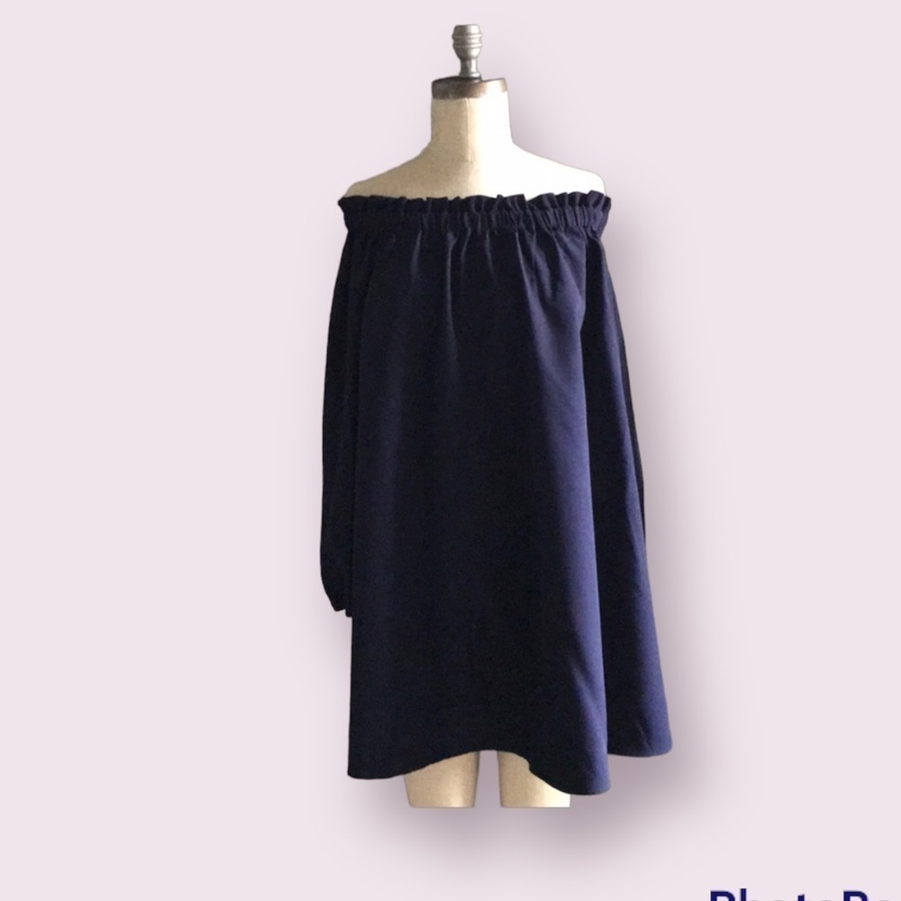 Ixiah off the shoulder navy dress